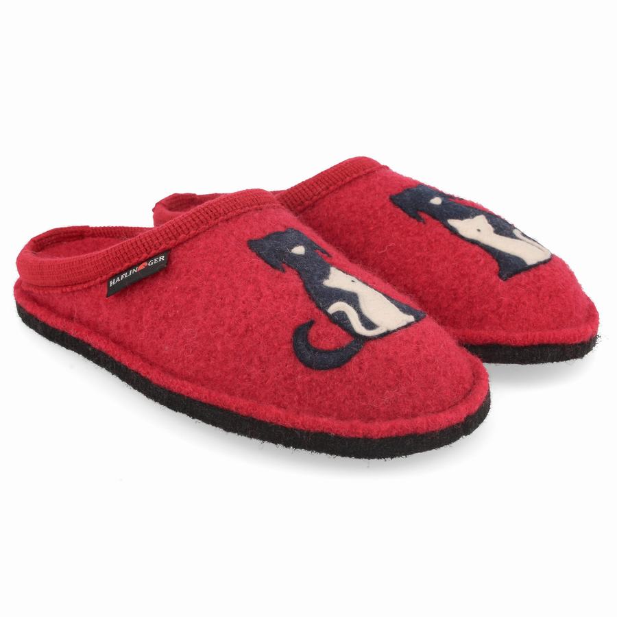 Haflinger Canegatto Uomo Pantofole Novelty Rosse | VNX804TN