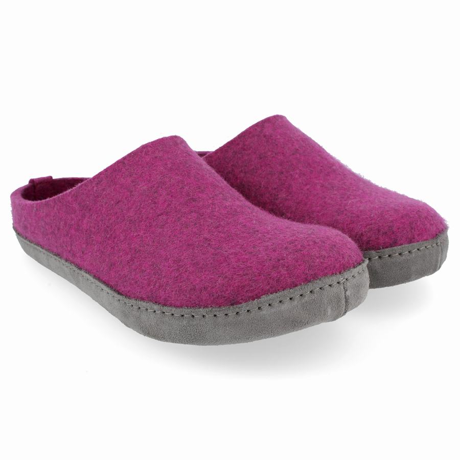 Haflinger Emils Donna Pantofole con suola morbida Viola | LXZ8828UC