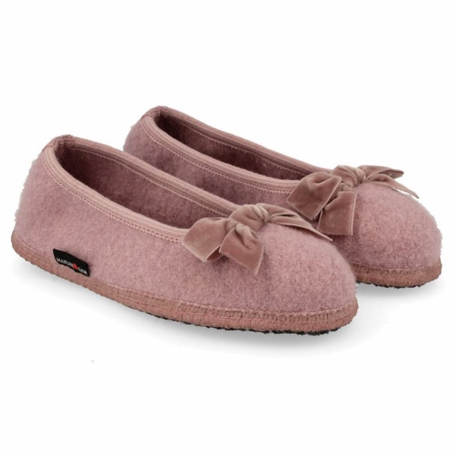 Haflinger Fiocco Donna Pantofole con suola morbida Rosa | WJR7571HJ