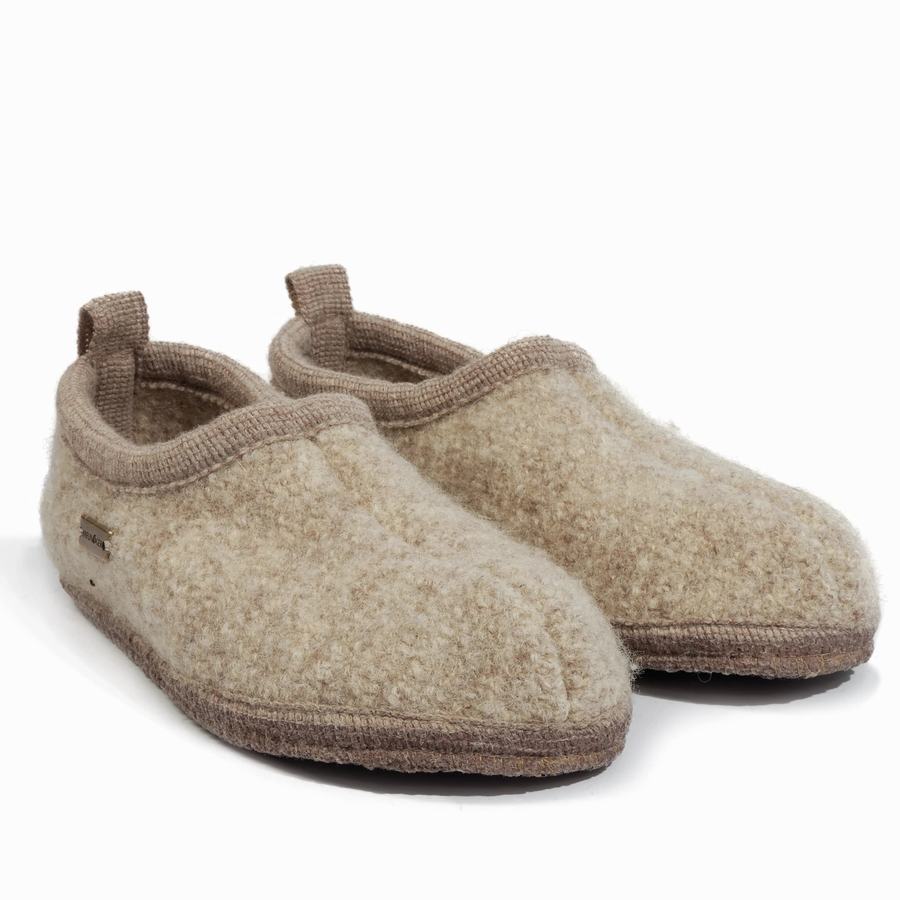 Haflinger Freddie Donna Pantofole con suola morbida Beige | VBW8956WY