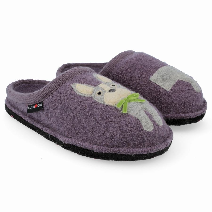 Haflinger Puppy Donna Pantofole Novelty Viola | VUM4643LG