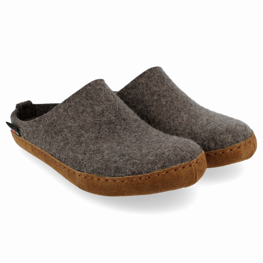 Haflinger Emils Donna Pantofole con suola morbida Grigie | ILE5692SH