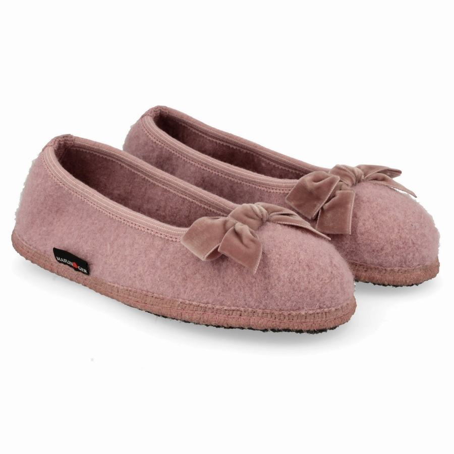 Haflinger Fiocco Uomo Pantofole con suola morbida Rosa | EDA5674OA