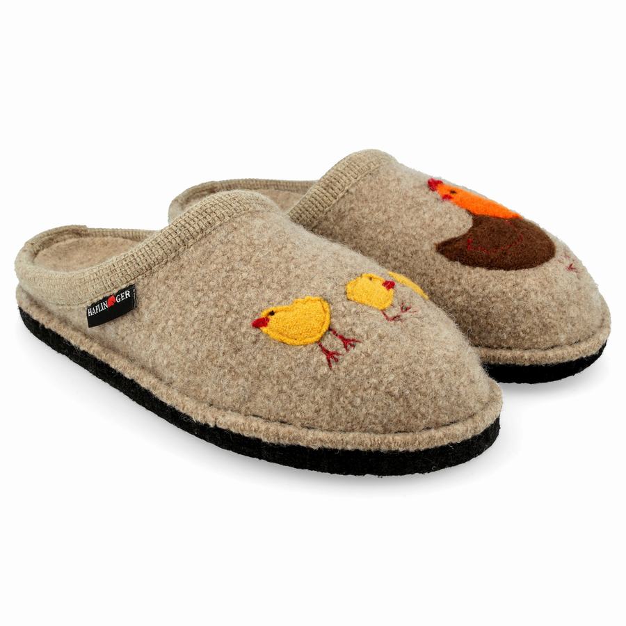 Haflinger Gallina Uomo Pantofole Novelty Beige | KAC6752VX