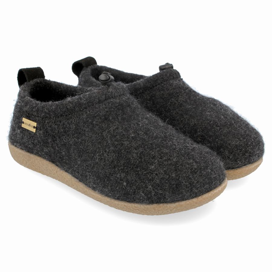 Haflinger Guido Donna Pantofole con suola morbida Grigie Scuro | WEI9534UA