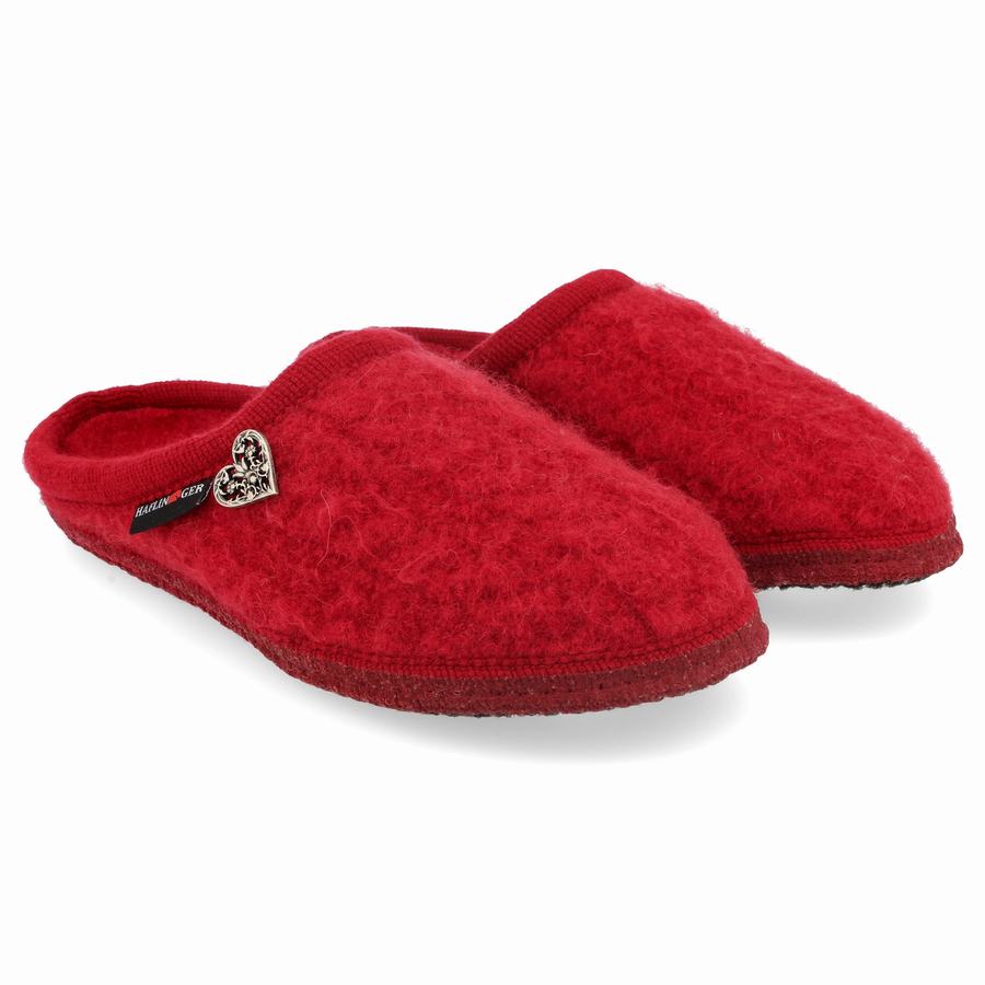 Haflinger Herzerl Donna Pantofole con suola morbida Rosse | ASG9852QY