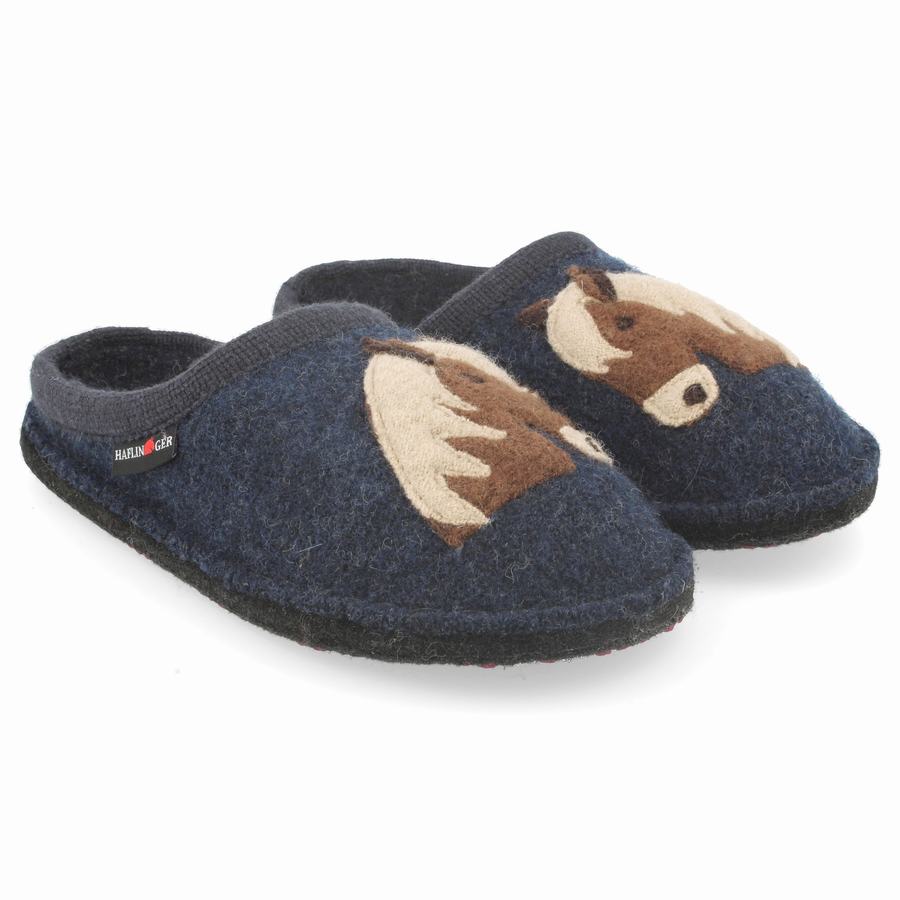 Haflinger Poni Donna Pantofole Novelty Blu | XHT4956WC