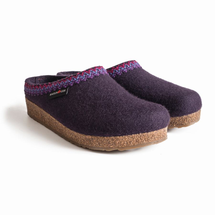 Haflinger Zigzag Uomo Zoccoli Viola Scuro | DUU9652NL